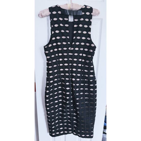Tracy Reese NY Black Sleeveless Sheath Dress 6 Overlay Cutout Cocktail Old Money - Picture 3 of 10